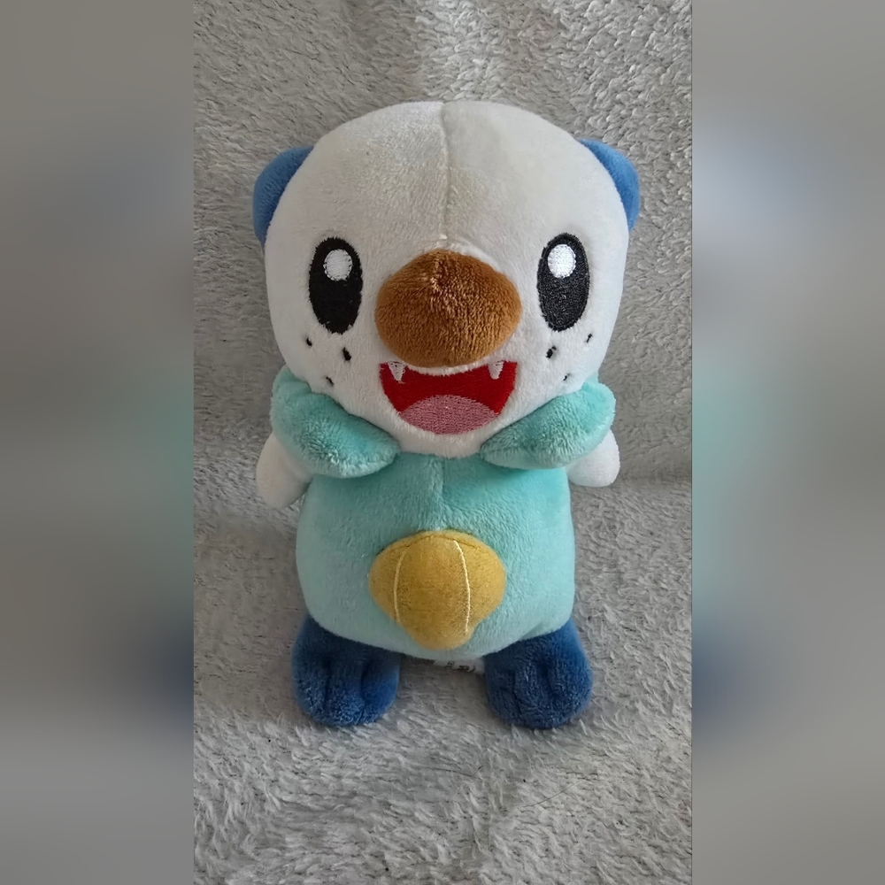 Blue and White Plush Sea Otter Stuffed Animal Toy